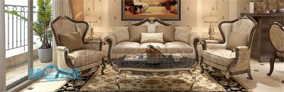 Sofa tân cổ điển gỗ óc chó cao cấp - MS09
