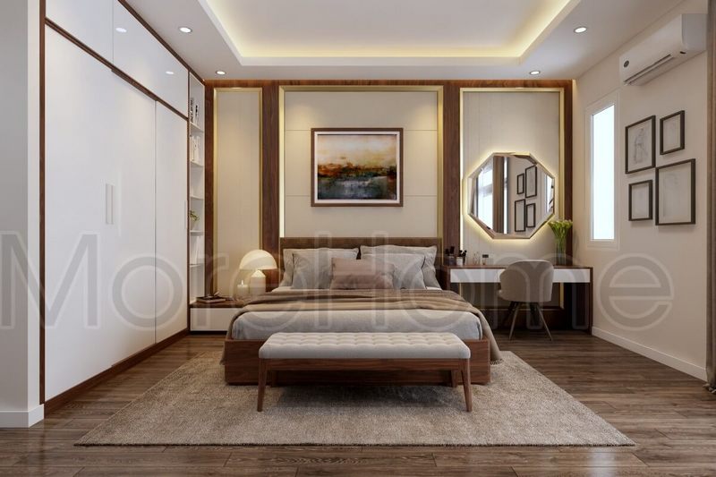 Thiết kế nội thất phòng ngủ gỗ tự nhiên cao cấp với kiến trúc Nhật Bản nhẹ nhàng, sang trọng